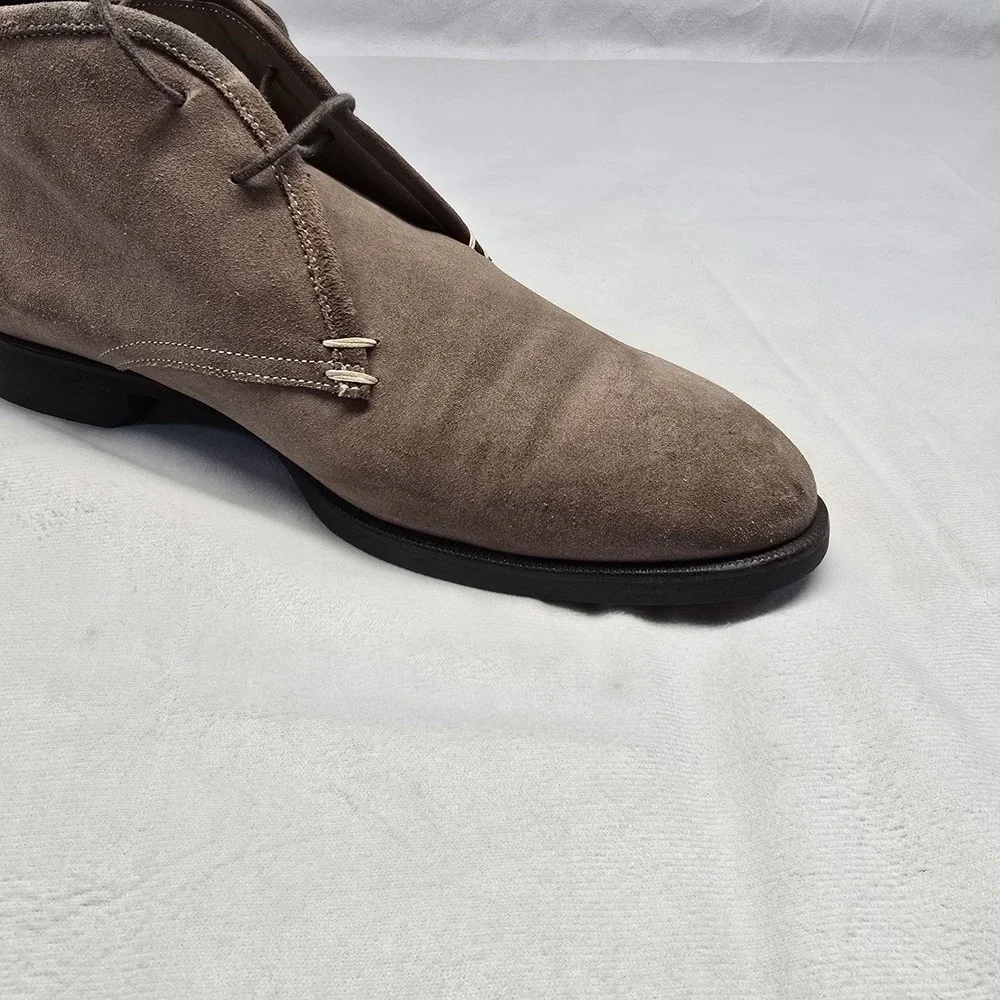 Di Bianco Suede Chukka Boots Men Size 8.5 Made In Italy Brown‎